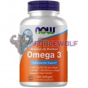 Omega-3 [Molecularly Distilled] (200 шт по 1000 мг), NOW Foods