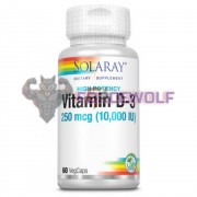 Vitamin D3 [High Potency] (60 шт по 250 мкг: 10. 000 МЕ), Solaray