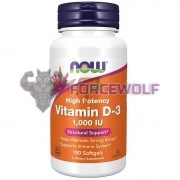 Vitamin D3 [High Potency] (180 шт по 25 мкг: 1000 IU), NOW Foods