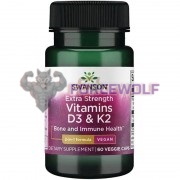 Extra Strength Vitamins D3 & K2 [5000 IU & 100 mcg] (60 шт), Swanson
