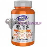Arginine & Ornithine [500 мг x 250 мг] (100 шт), NOW Sports
